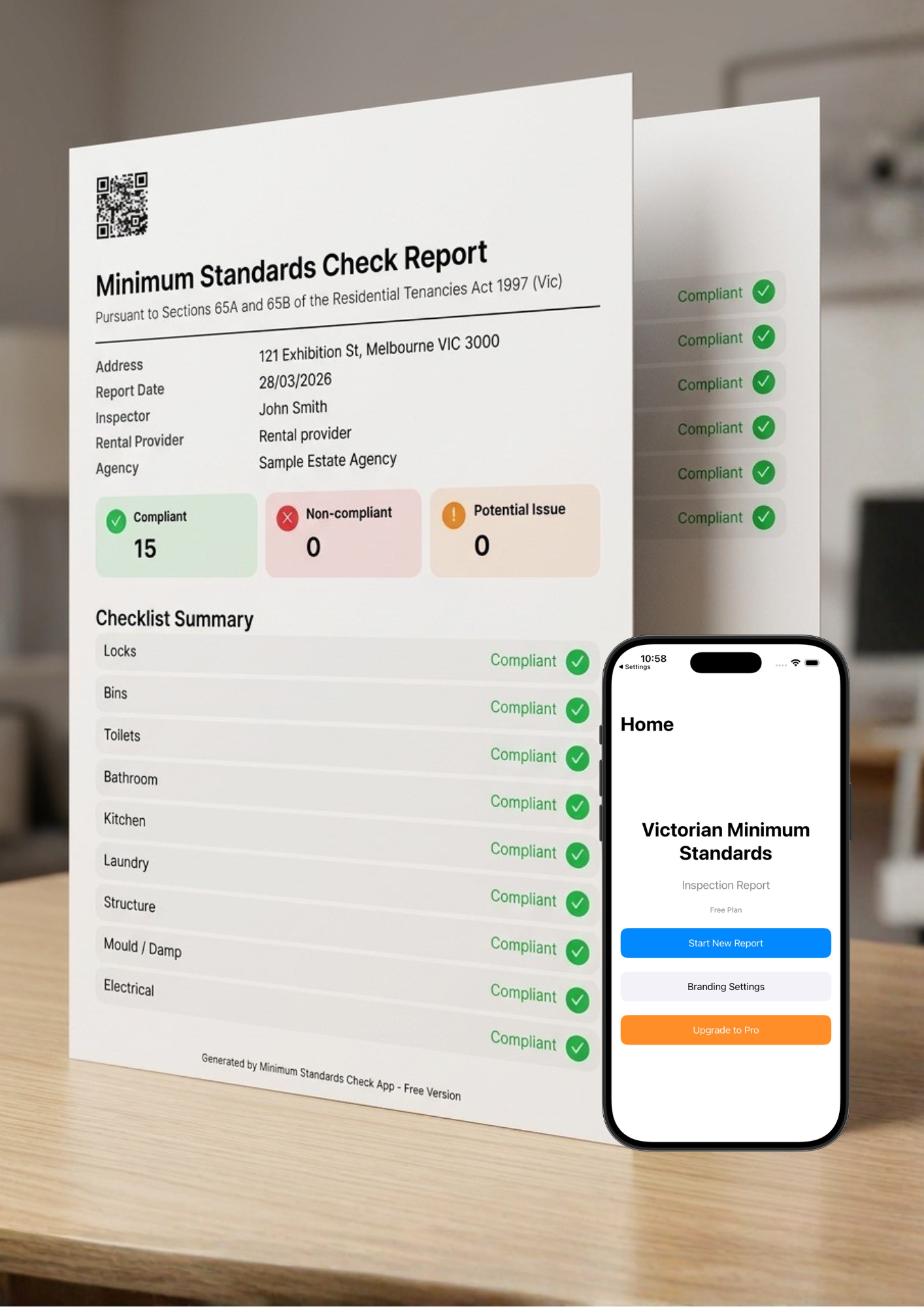 Minimum Standards Check report sample